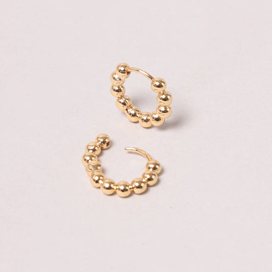 14K Gold-Dipped Ball Hoop Earring