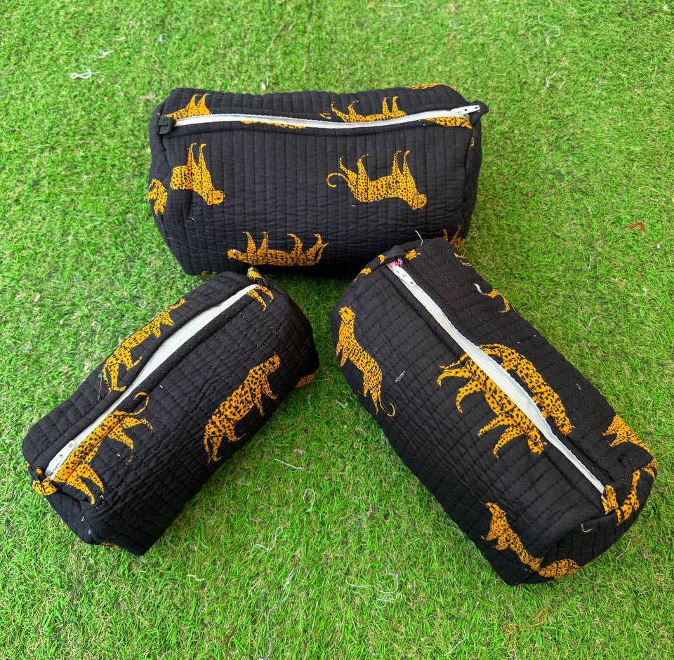 Tiger Printed Cosmetic Bag Quilted Cotton Bags Women's Bag