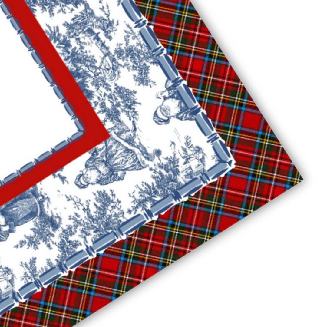 Tartan Toile Noël Mahjong Mat | Christmas [Non-Neoprene]