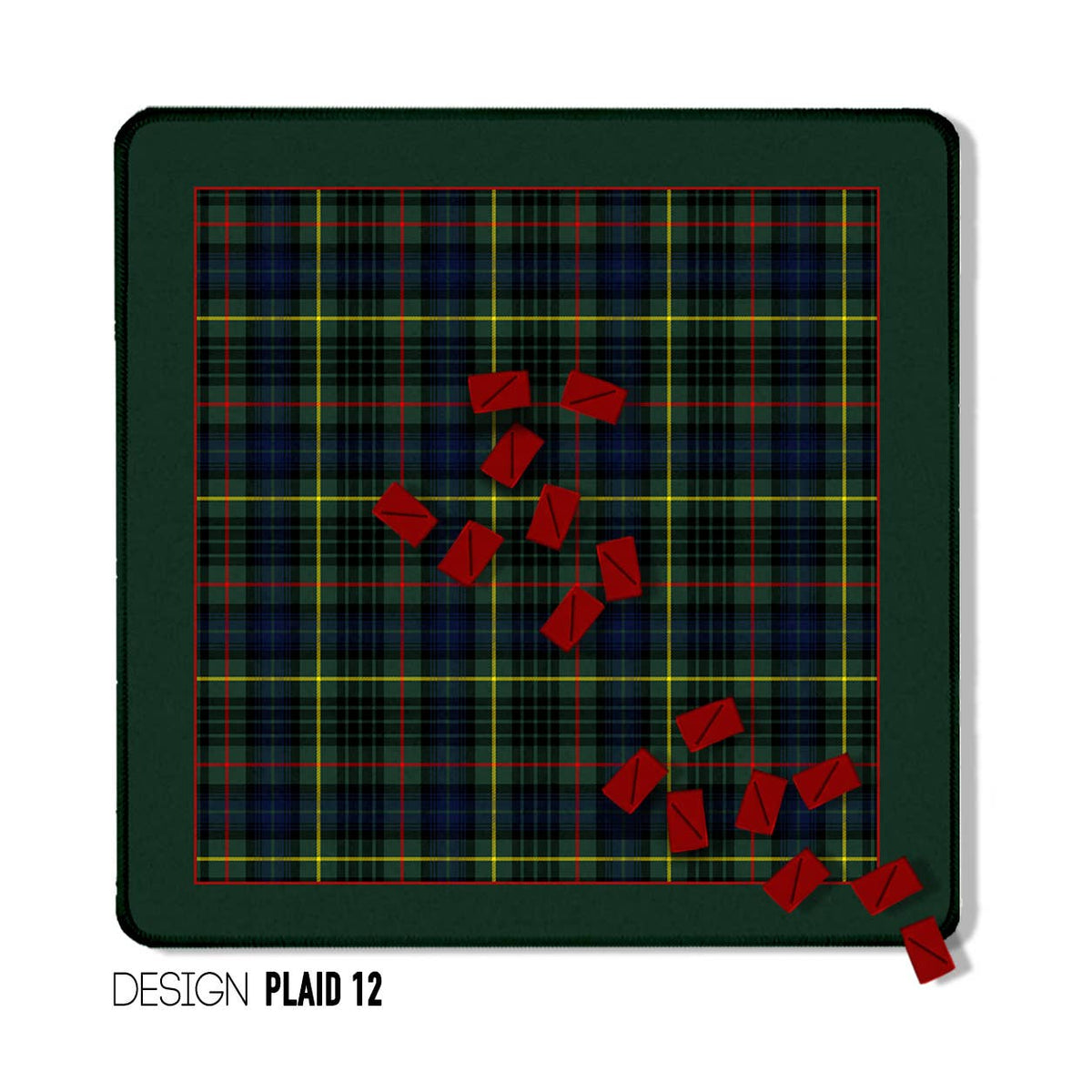 Mahjong Mat 31", Neoprene, Moody, Masculine, Winter Plaid