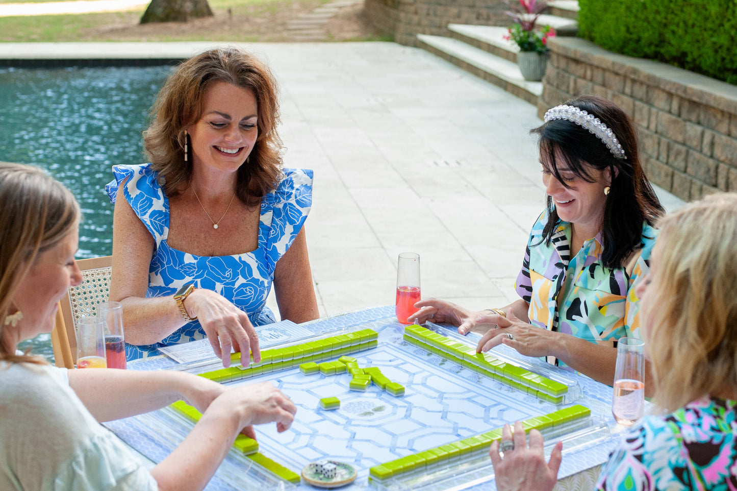 Hamptons Hydrangea Mahjong Mat