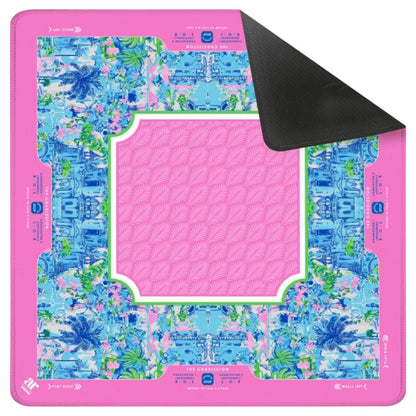 Palm Beach Collection Mahjong Mat | Pink, Blue Non-Neoprene