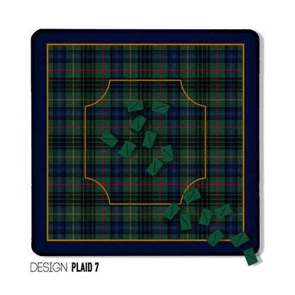Mahjong Mat 31", Neoprene, Moody, Masculine, Winter Plaid