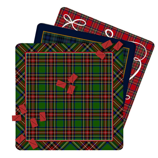 Mahjong Mat 31", Neoprene, Moody, Masculine, Winter Plaid