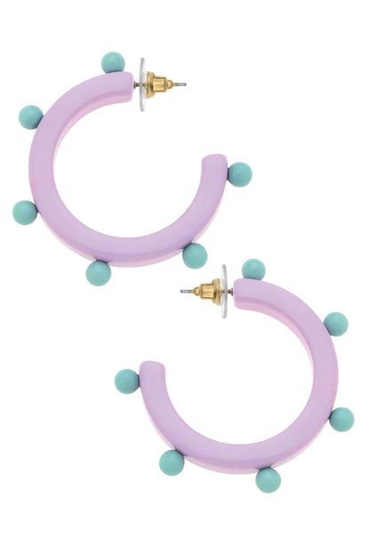 Olivia Studded Resin Hoop Earrings