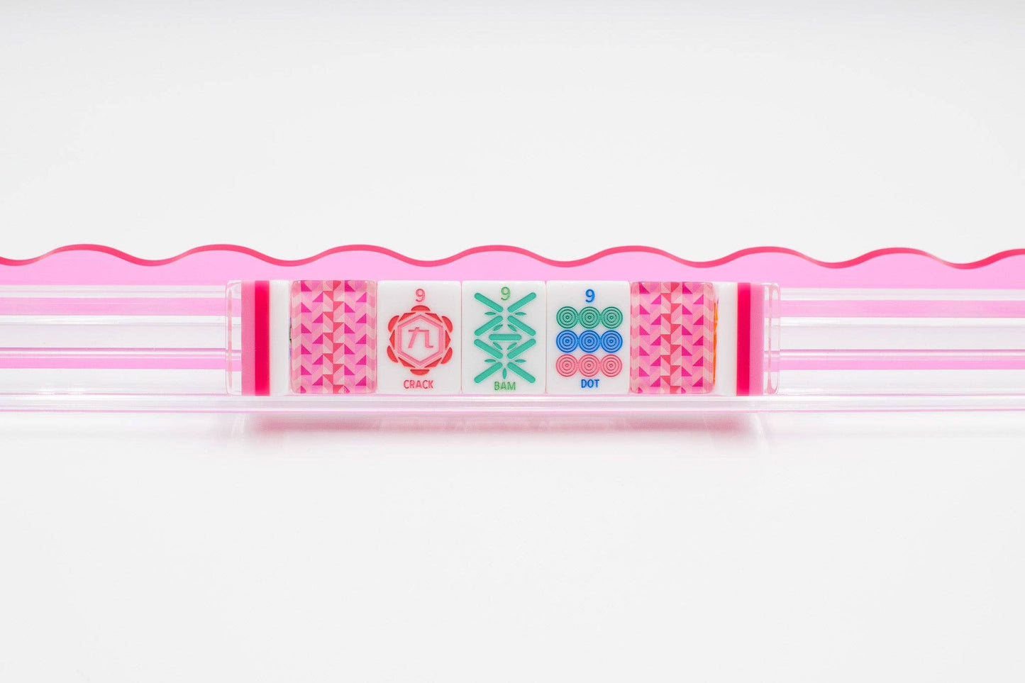 Crystal Prism Pink | Mahjong with Bold Angles and Vibrant Vibes | 1.25" x 0.9" x 0.7"