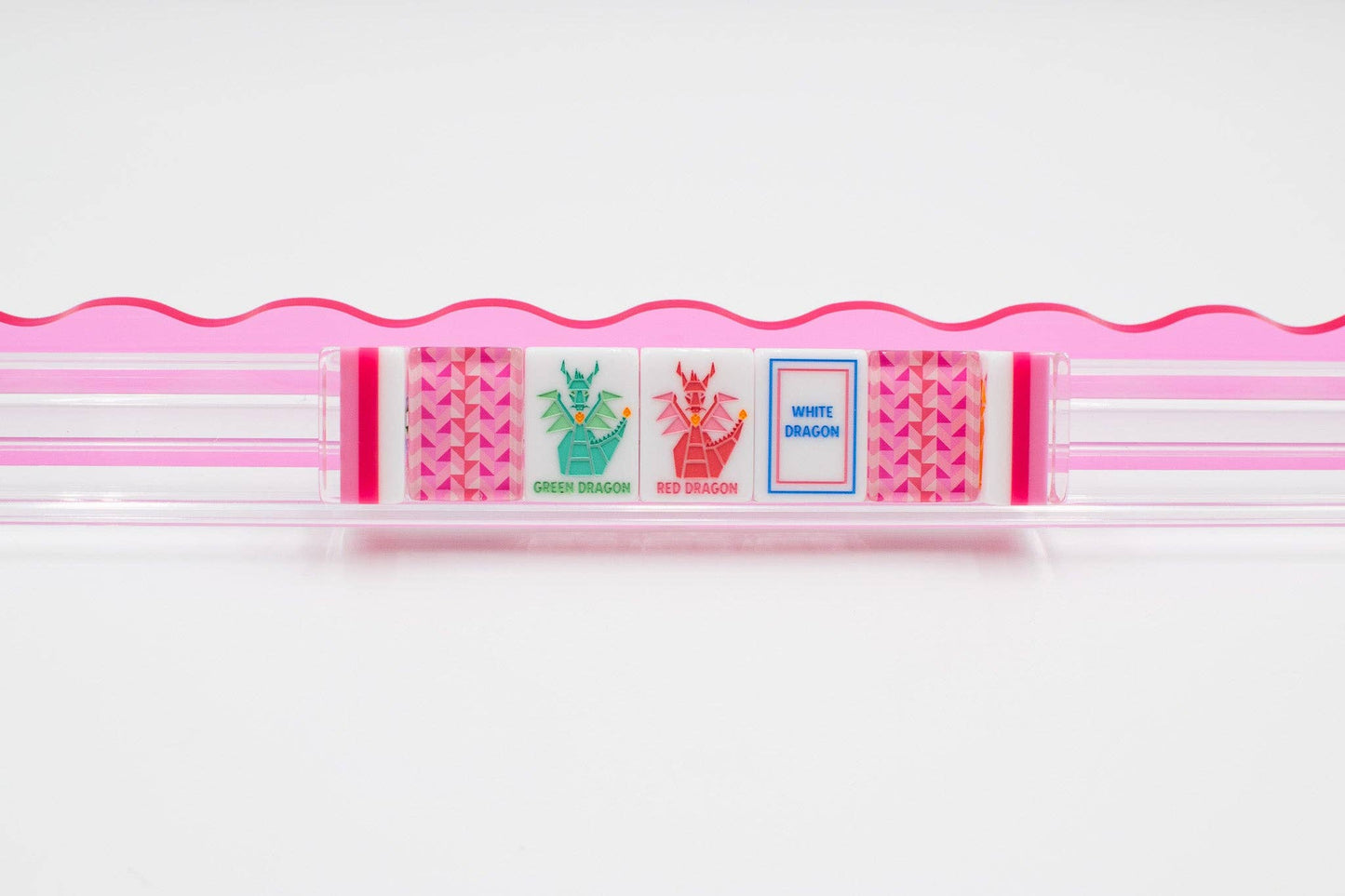 Crystal Prism Pink | Mahjong with Bold Angles and Vibrant Vibes | 1.25" x 0.9" x 0.7"