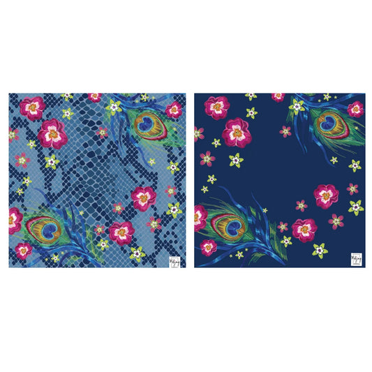 Double - Sided Mat I Double the Fun / Darjeeling Peacock Mat