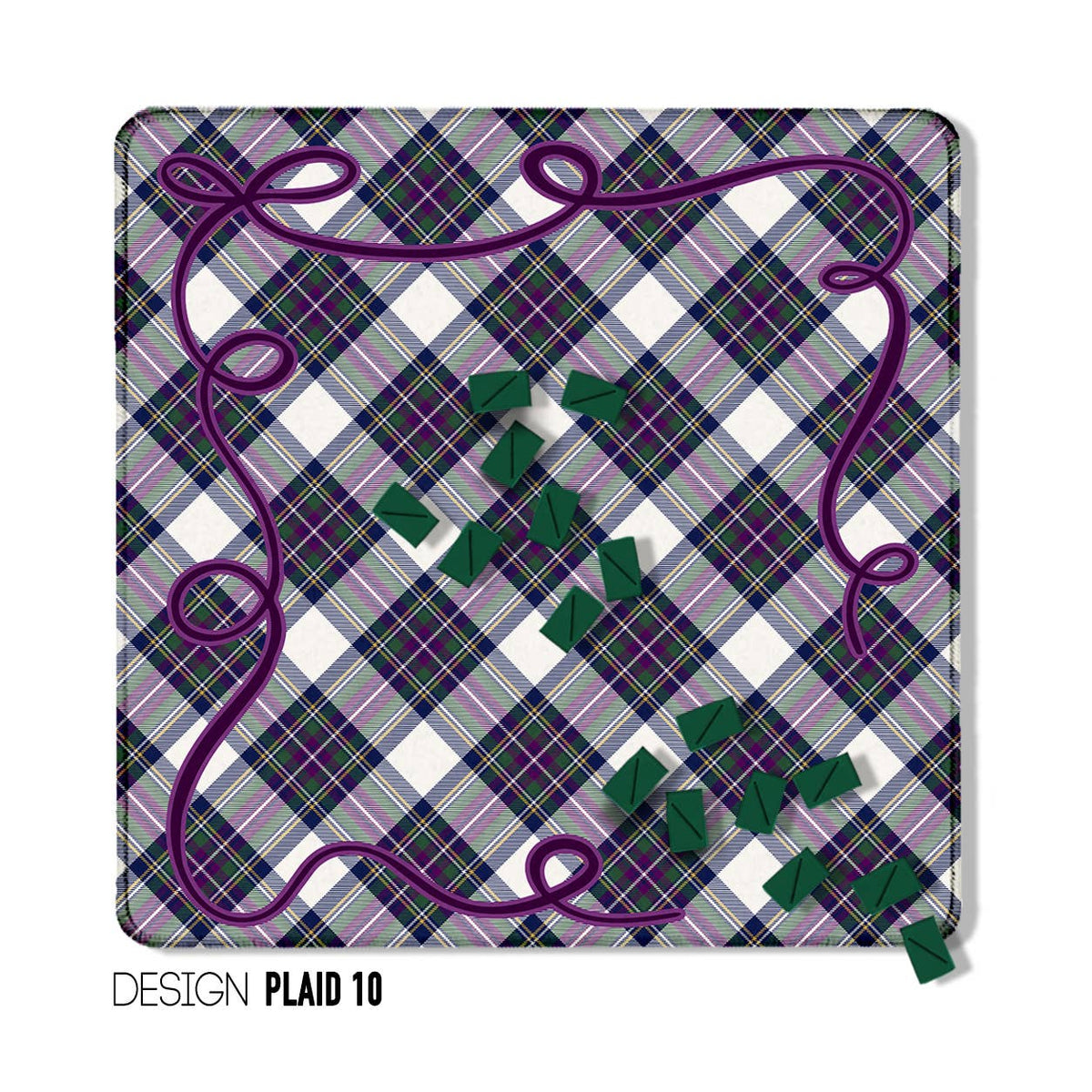 Mahjong Mat 31", Neoprene, Moody, Masculine, Winter Plaid