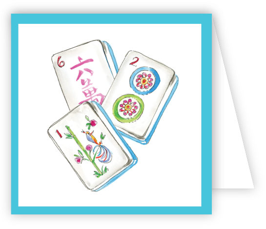 Handpainted Mahjong Tiles Enclosure Card