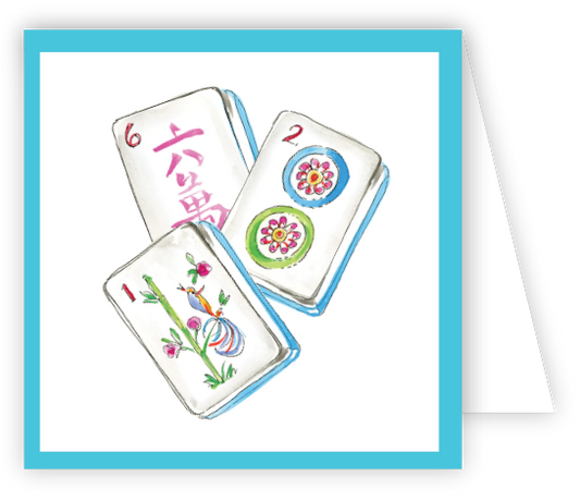 Handpainted Mahjong Tiles Enclosure Card