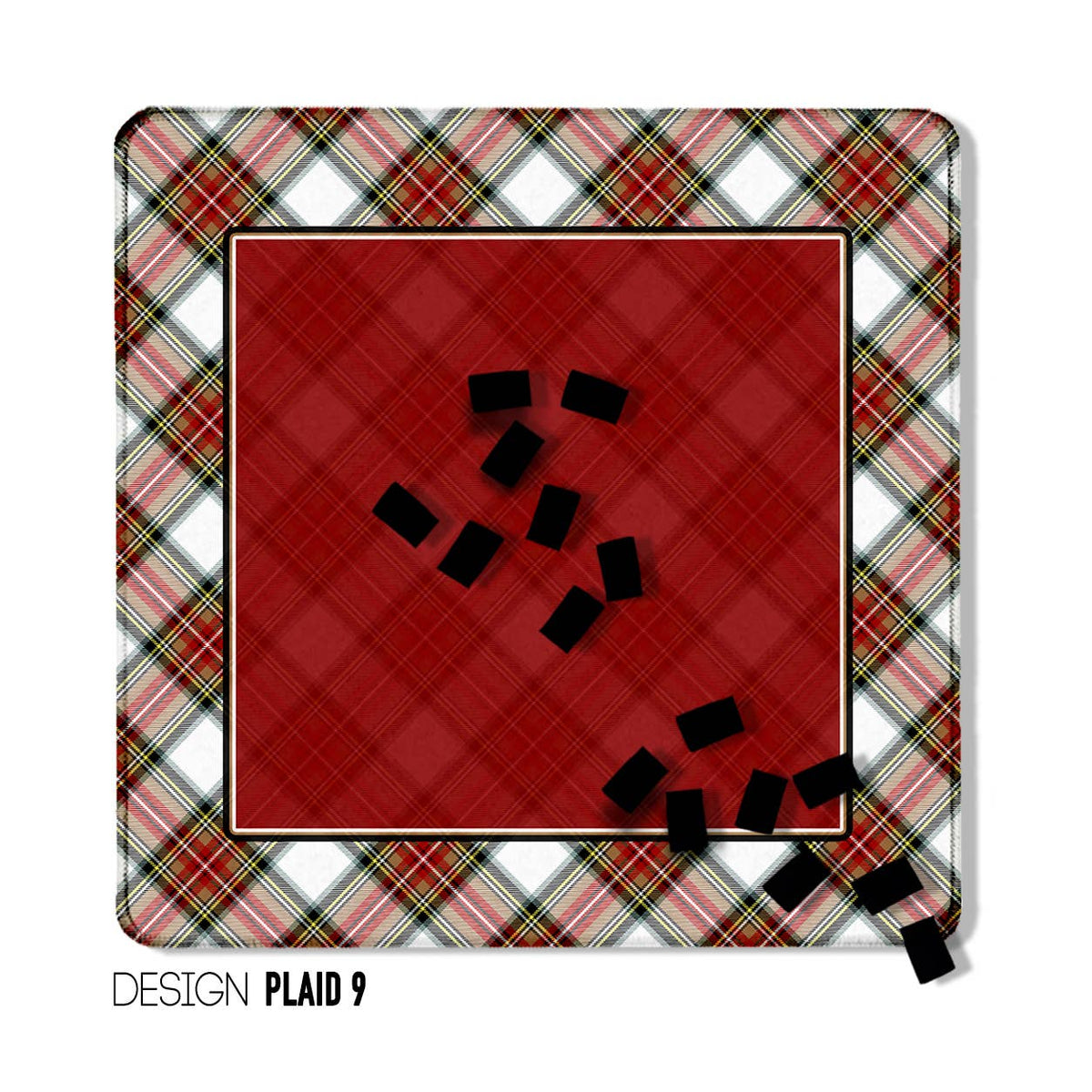 Mahjong Mat 31", Neoprene, Moody, Masculine, Winter Plaid