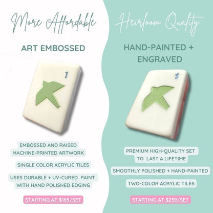 Embossed Art Mahjong Tile Set - Modern + Bright Collection
