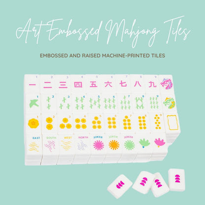 Embossed Art Mahjong Tile Set - Modern + Bright Collection