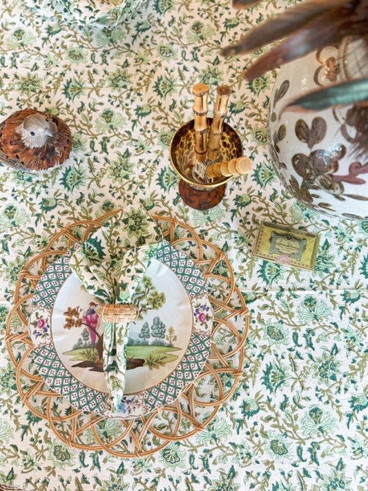 Gunnie's Green Tablecloth