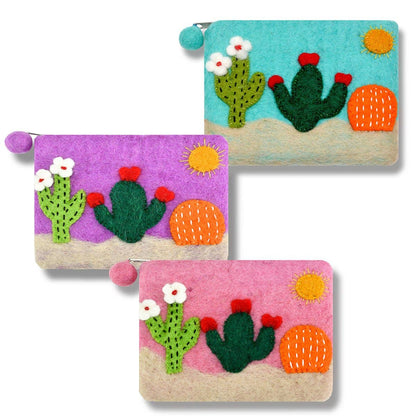 Desert Theme Felted Coin Purse