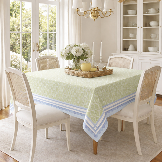 House of Hydrangea Mahjong Tablecloth | Blue Coastal Grandma
