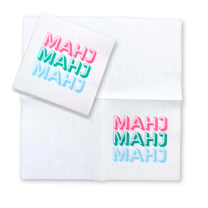 Mahjong Cocktail Napkins - 50-Pack | 5'' x 5'' folded Mahjon