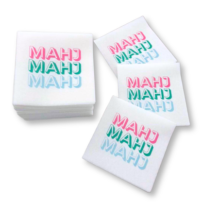 Mahjong Cocktail Napkins - 50-Pack | 5'' x 5'' folded Mahjon