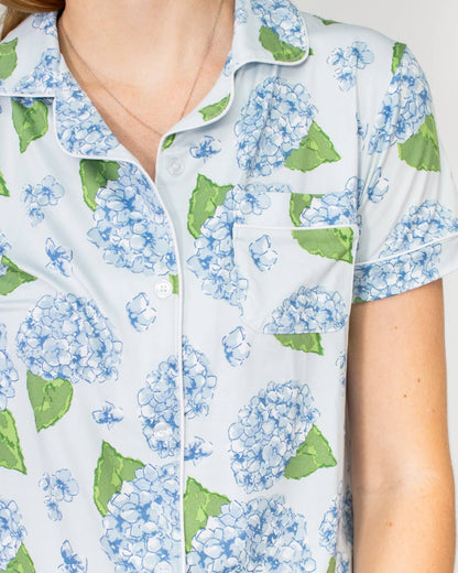 Hydrangea Short Sleeve Top with Pants